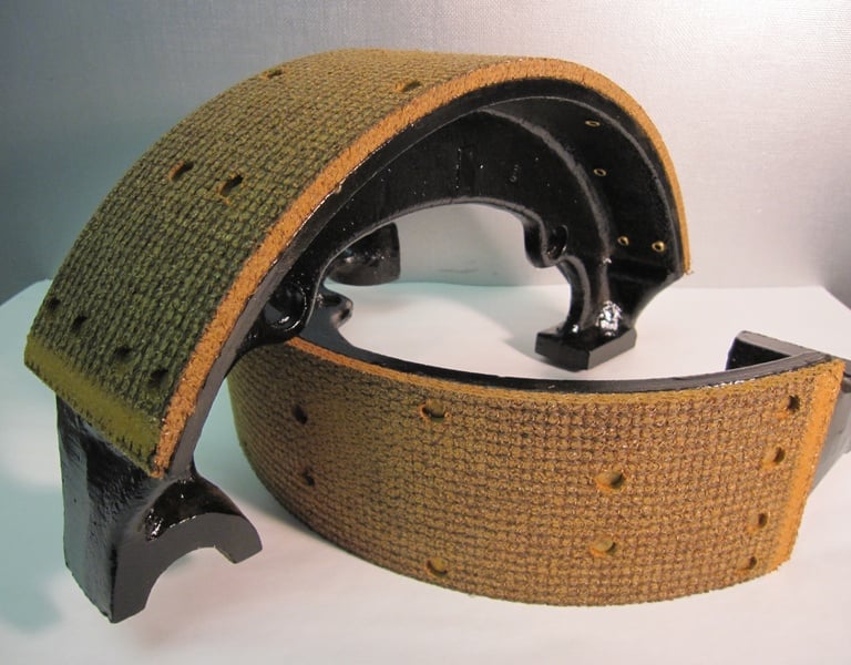 truck brake shoes relined, vintage fire truck brake shoes, custom and industrial brake relining services by the brake experts