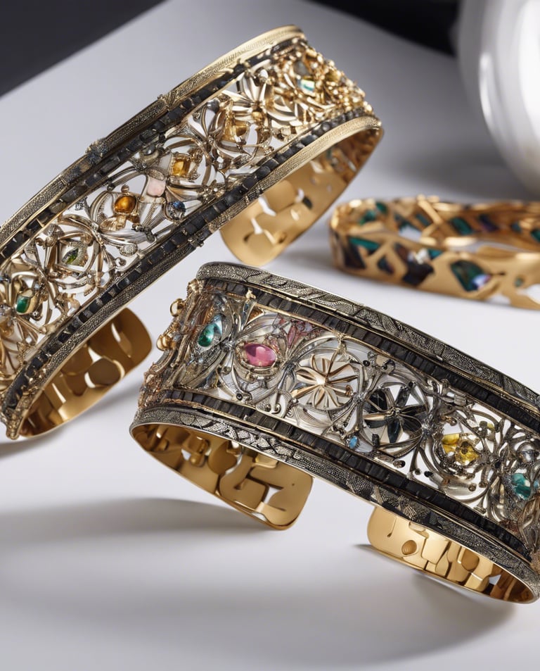 two silver ring band