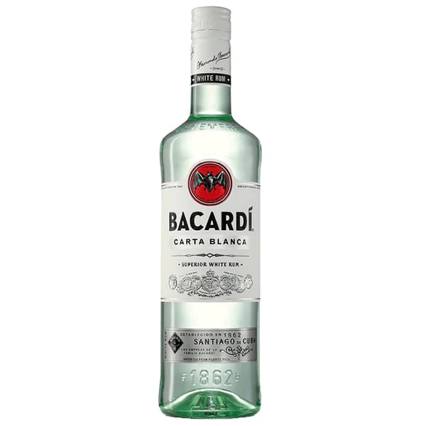 botella de ron bacardi carta blanca de 980 mililitros