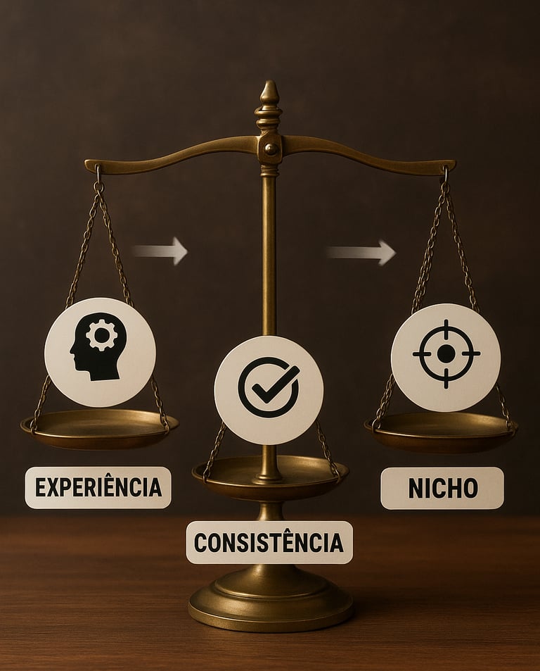 balança-três-pratos-equilibrados-cada-ícones-representando-experiência-consistência-nicho