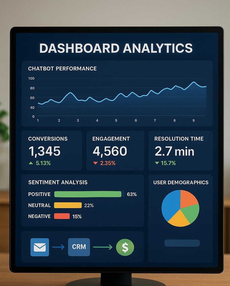Dashboard-analytics-mostrando-gráficos-performance-chatbot