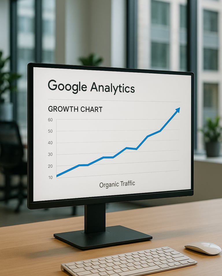 Gráfico-crescimento-Google-Analytics-tela-computador-mostrando-curva-ascendente-de-tráfego-orgânico-