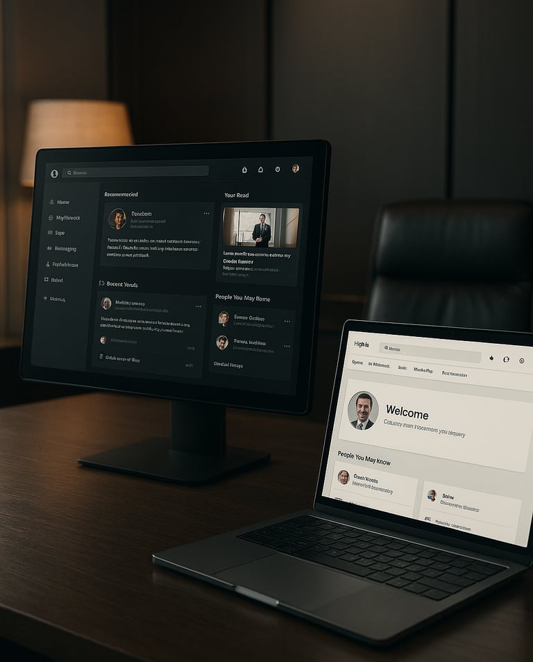 Interface-plataformas-premium-redes-profissionais-mostradas-telas-elegantes