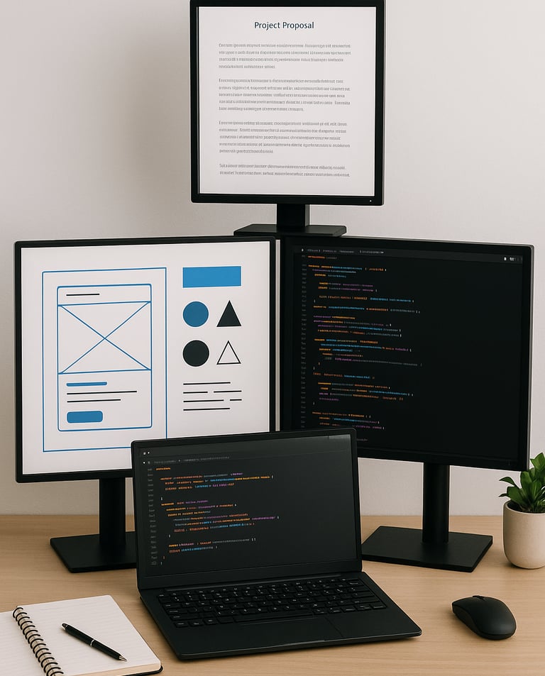 múltiplas-telas-mostrando-diferentes-projetos-digitais