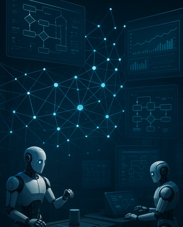 Rede-neural-automações-fluxos-dados-conectando-diferentes-sistemas-robôs-executando-tarefas-dashboar