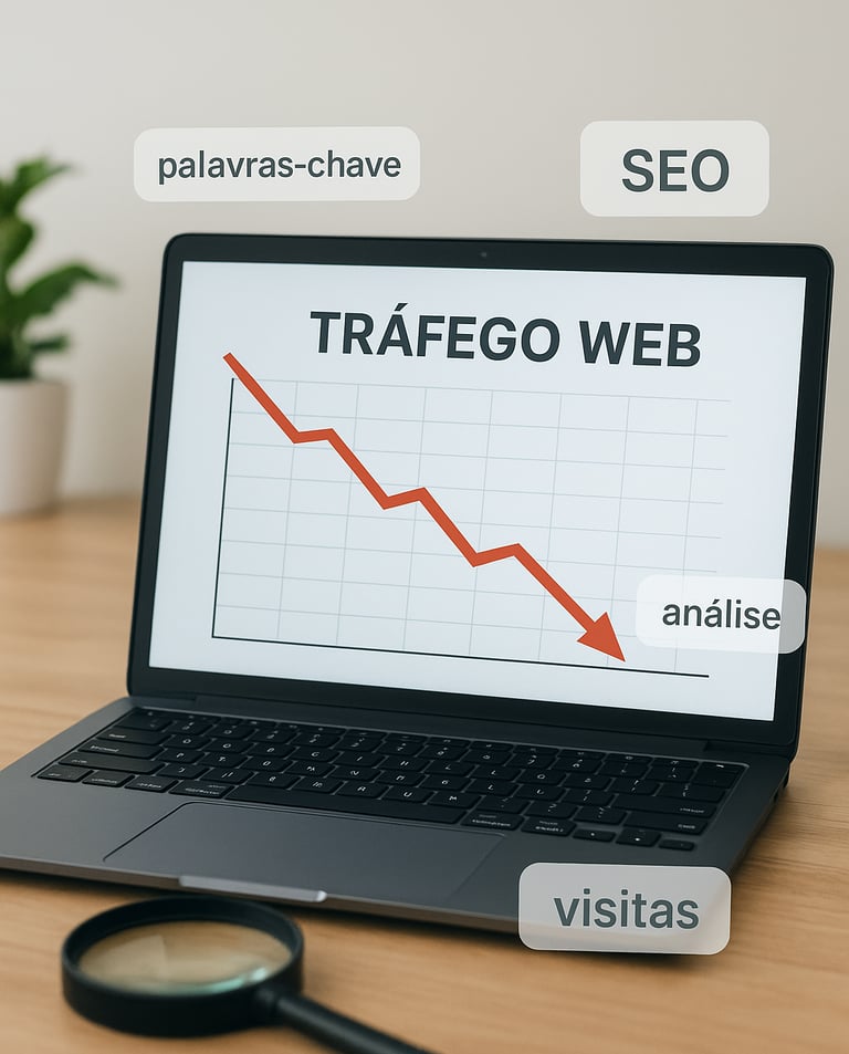 Tela-computador-mostrando-gráfico-tráfego-em-queda-livre