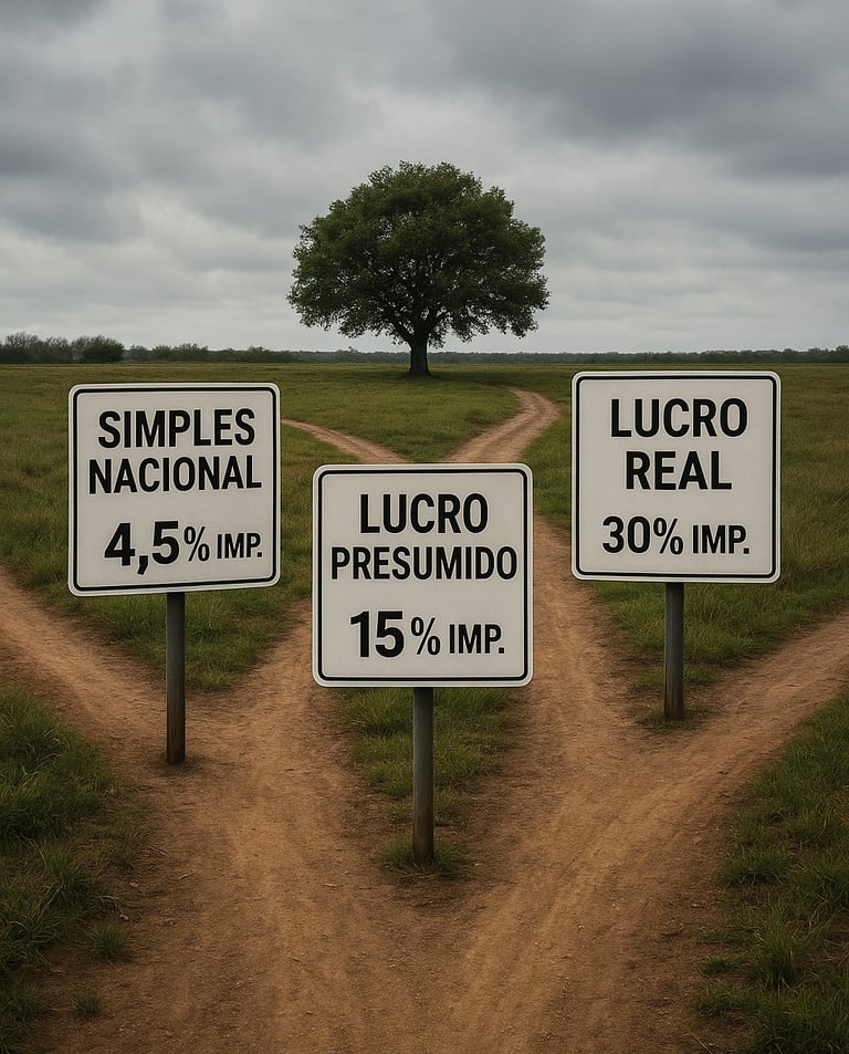 Três-caminhos-divergentes-representando-Simples-Nacional-Lucro-Presumido-Lucro-Real
