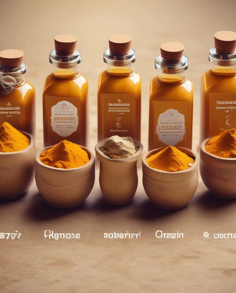 A person is selecting and packaging spices from a vibrant and colorful array of spices in a market setting. Numerous containers, each labeled with spices' names, are displayed on a counter, while packed spices are neatly organized on shelves behind.