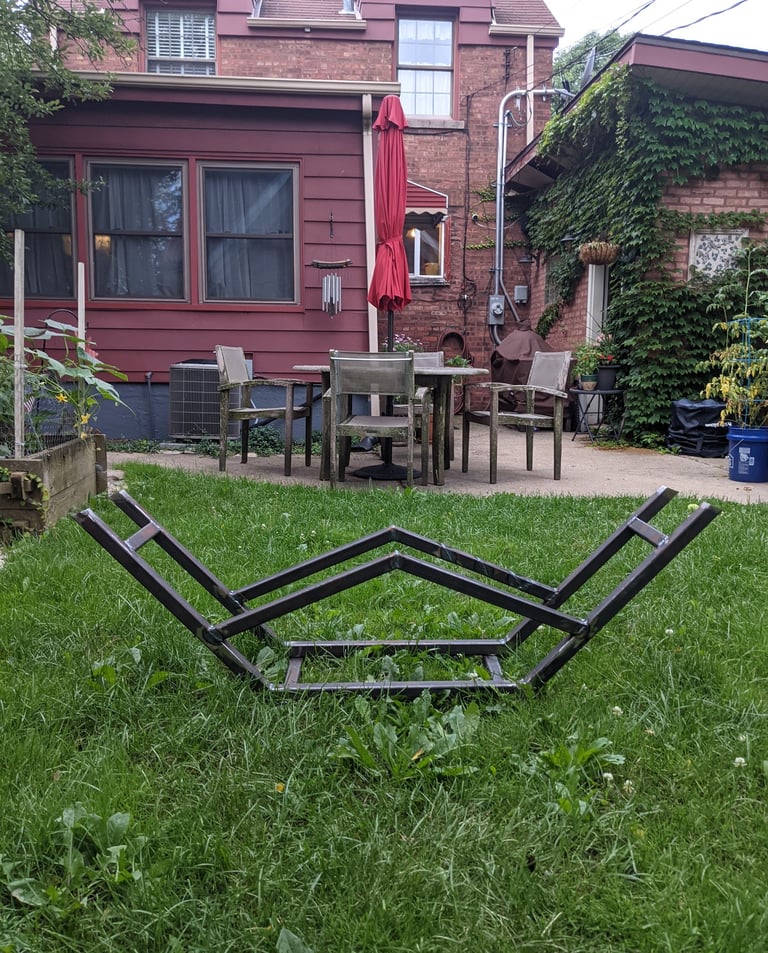 Original design firewood rack I built. TIG welds on 1.25" square tube steel. 2021