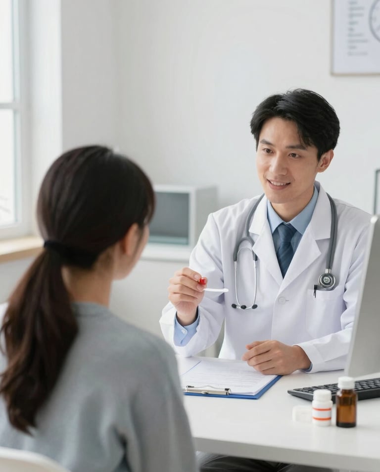 A smiling nurse sharing a heartfelt moment with a patient in a sunlit hospital room.