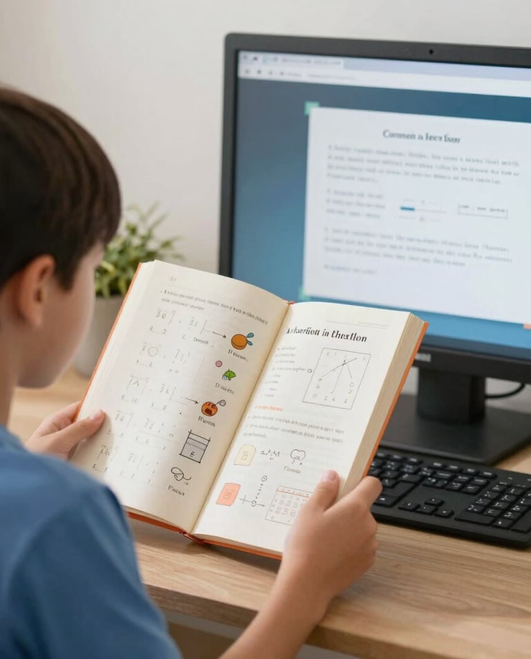 person using macbook air on brown wooden table