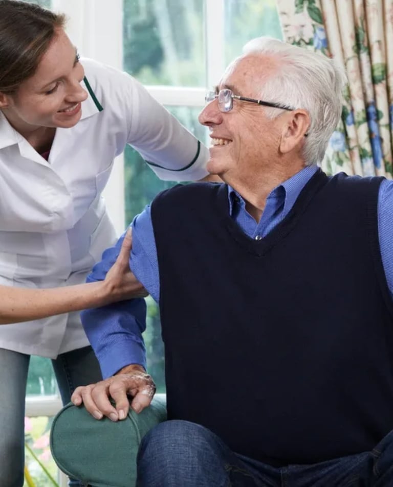 a nurse and a nurse in a living room