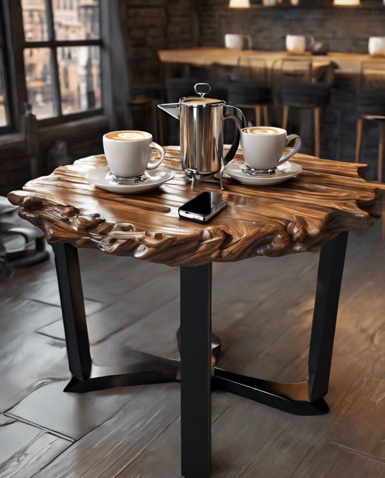 a woman in a sweater dress smiling and holding a smart phone