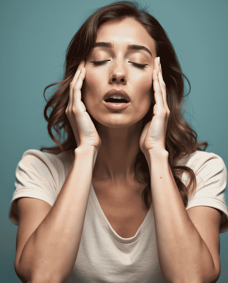 Living on autopilot woman distressed