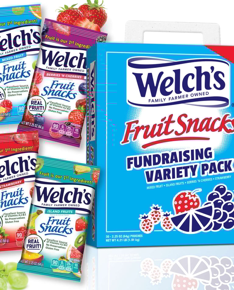 a variety of fruit snacks are shown in this picture