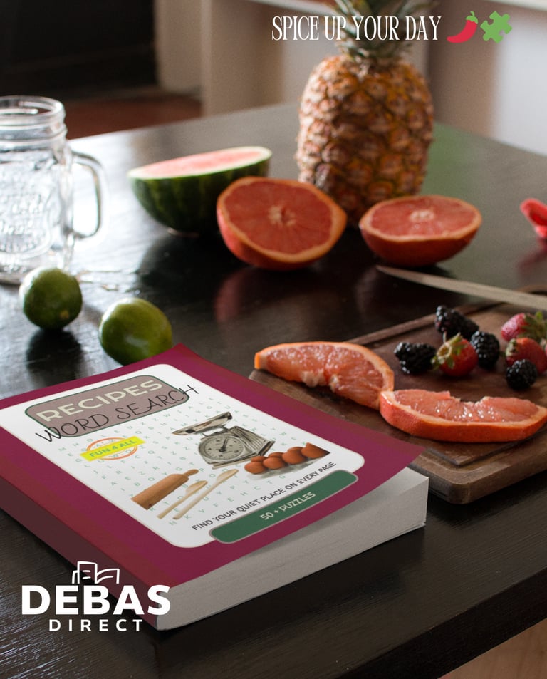Recipes Word Search puzzle book by Debas Direct.