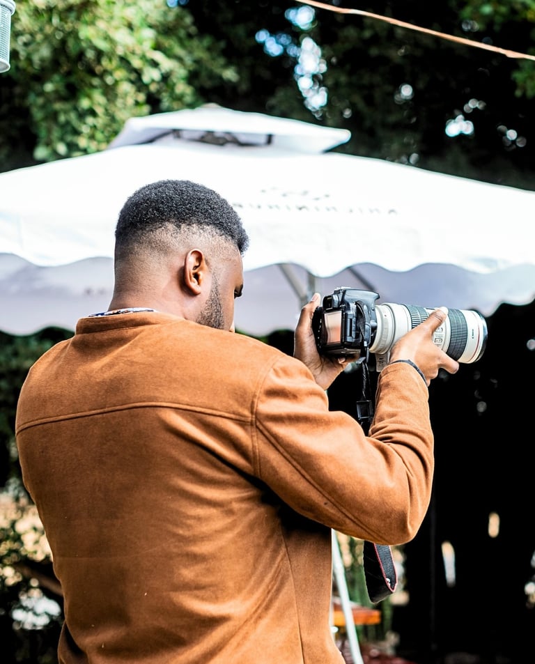 Daniel da Trindade (Director DDT) on a set at Khichini Hub shooting content for a client.