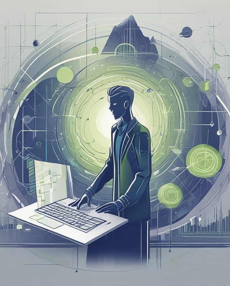 A modern workspace with multiple screens showing data analytics and campaign performance charts.