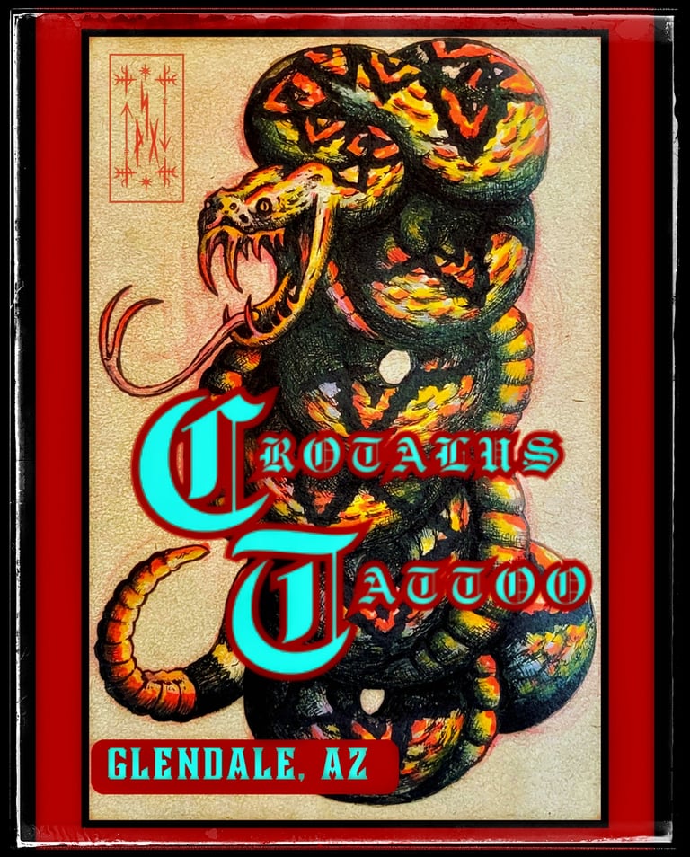 Coiled Rattlesnake, Crotalus Tattoo LLC Logo, Custom Design By PassengerX