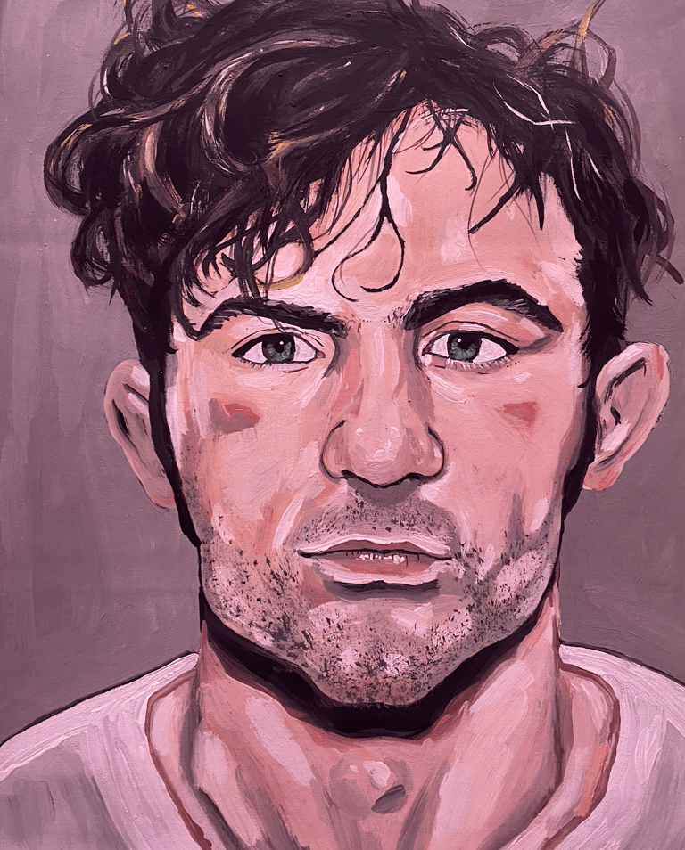 portrait of a white man with dark hair 
