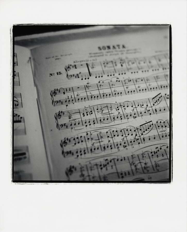 Beethoven's sonata book. Fine art analogue photography.  Creator: Slawek Dejneka