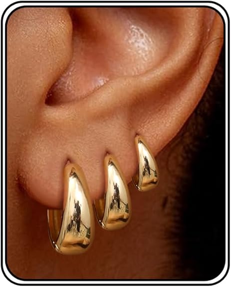 Small Huggie Hoop Earrings Set 