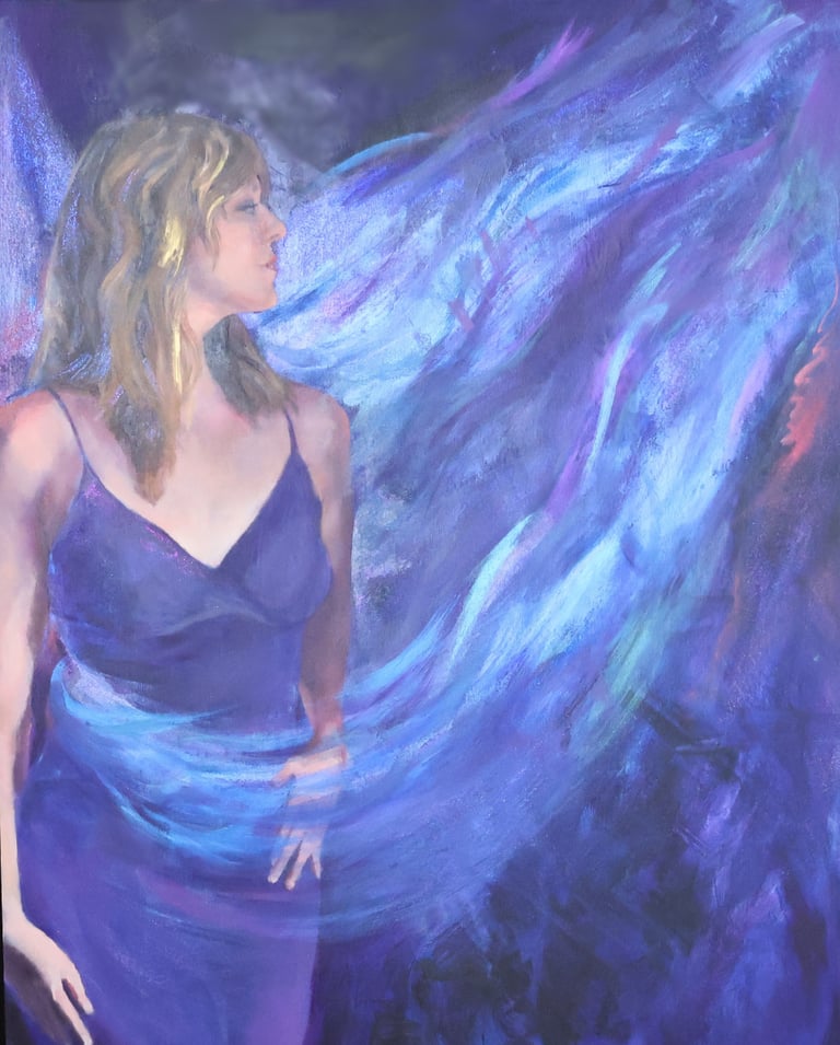 Spiritual portrait artwork honoring presence and inner radiance