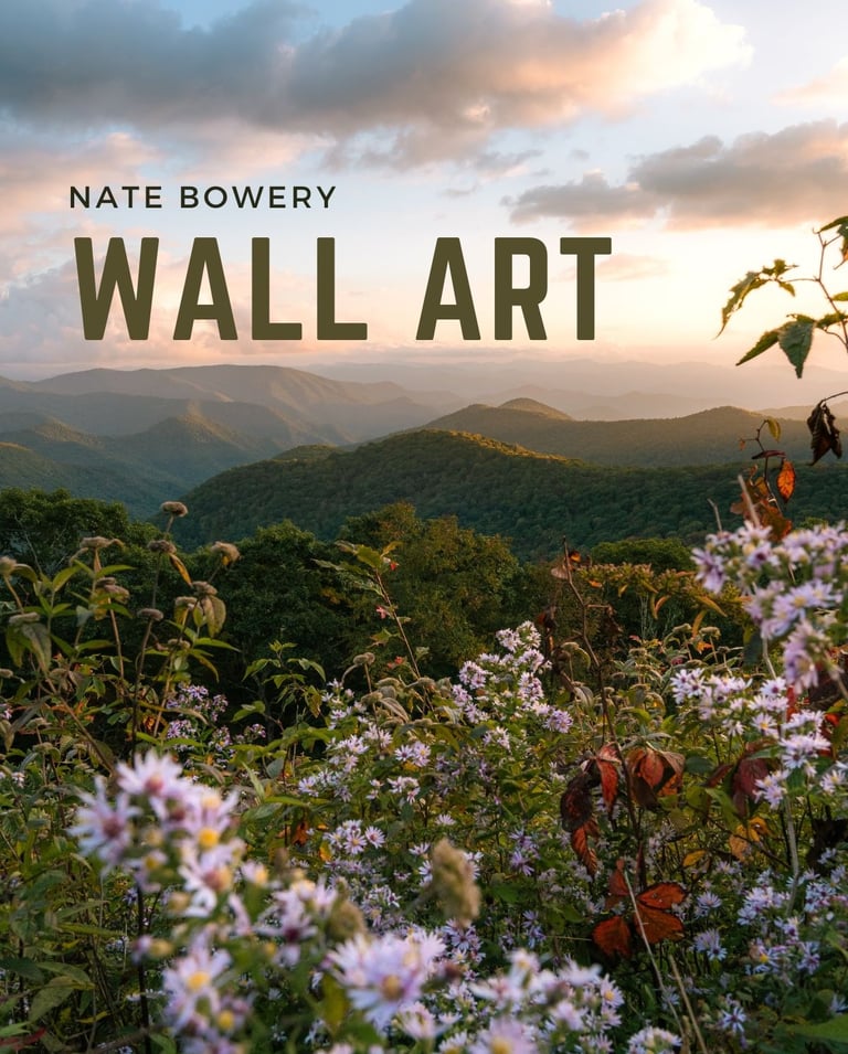 Blue Ridge mountains sunset that Nate Bowery Photography sells as a print