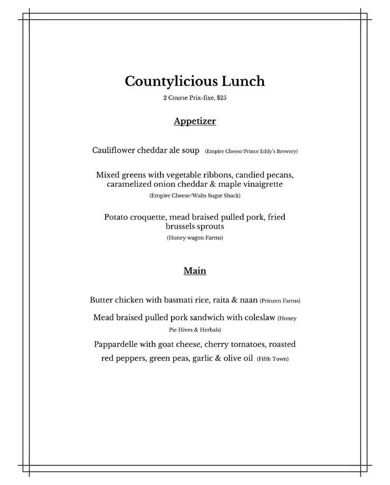 countylicious lunch menu