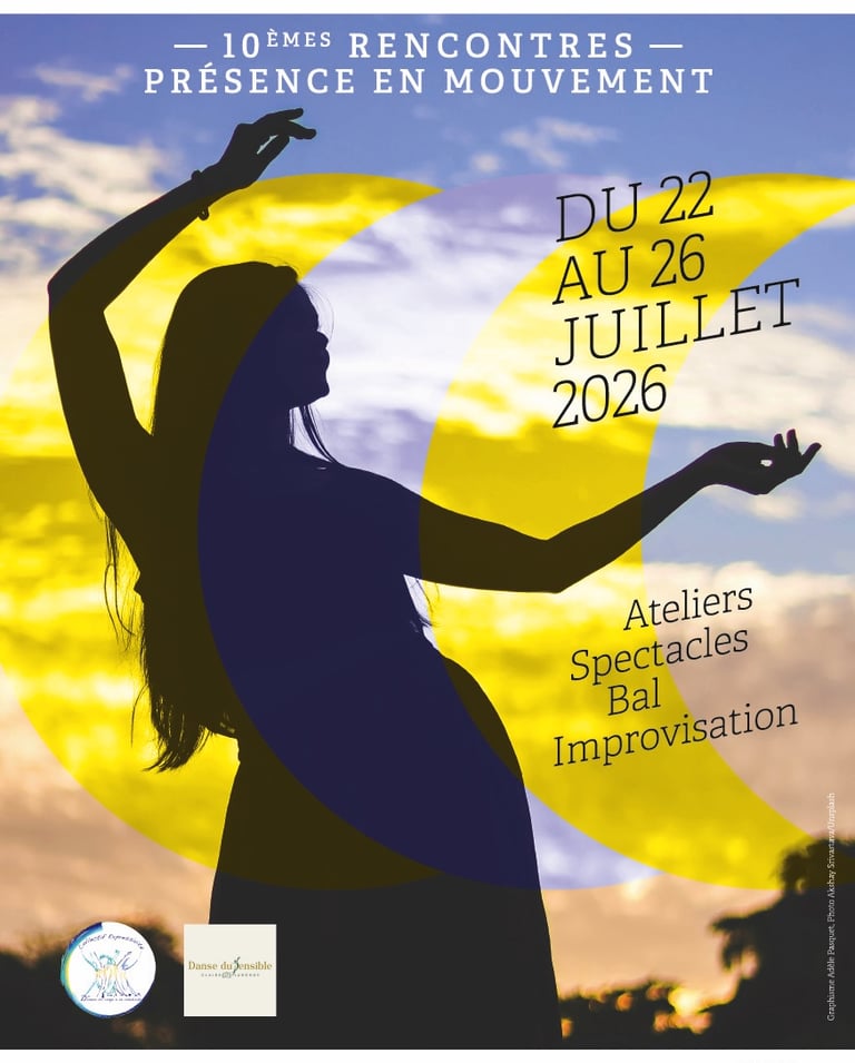 affiche information Rencontres du sensible présence en mouvement juillet 2026