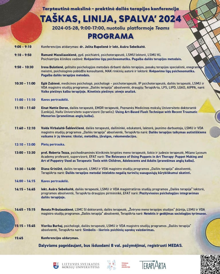Konferencijos programa Taškas linija spalva'24