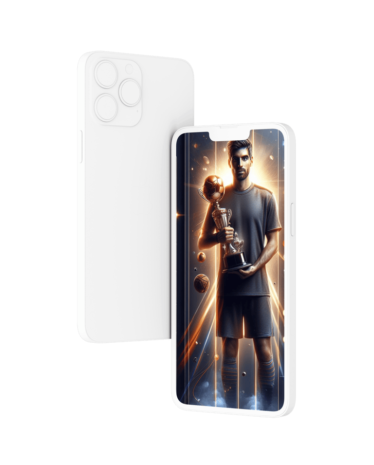 a white phone with a picture of a woman in a black dress