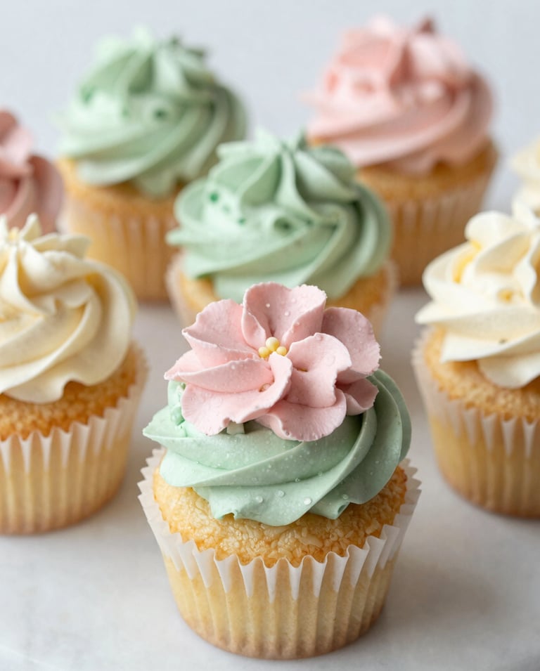A cozy kitchen counter with fresh cupcakes and a handwritten note inviting contact.