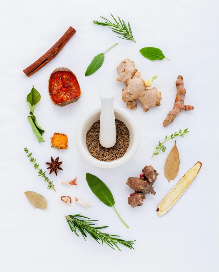 a mortar mortar mortar and spices in a mortar mortar