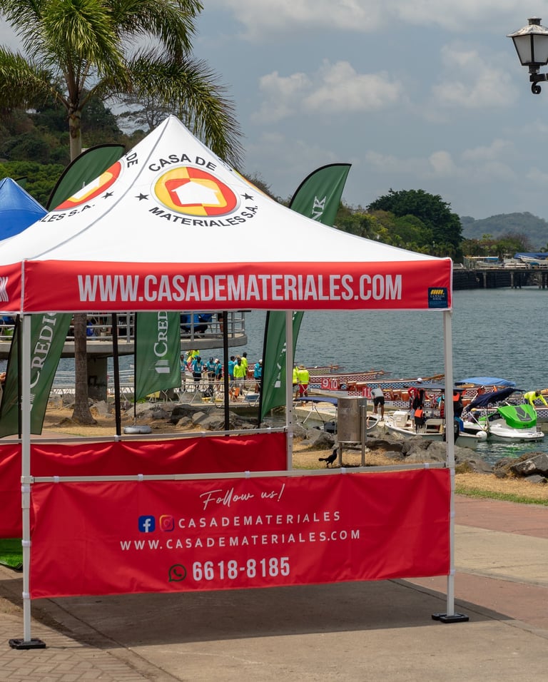 Cobertura práctica y fácil de instalar para ferias y eventos