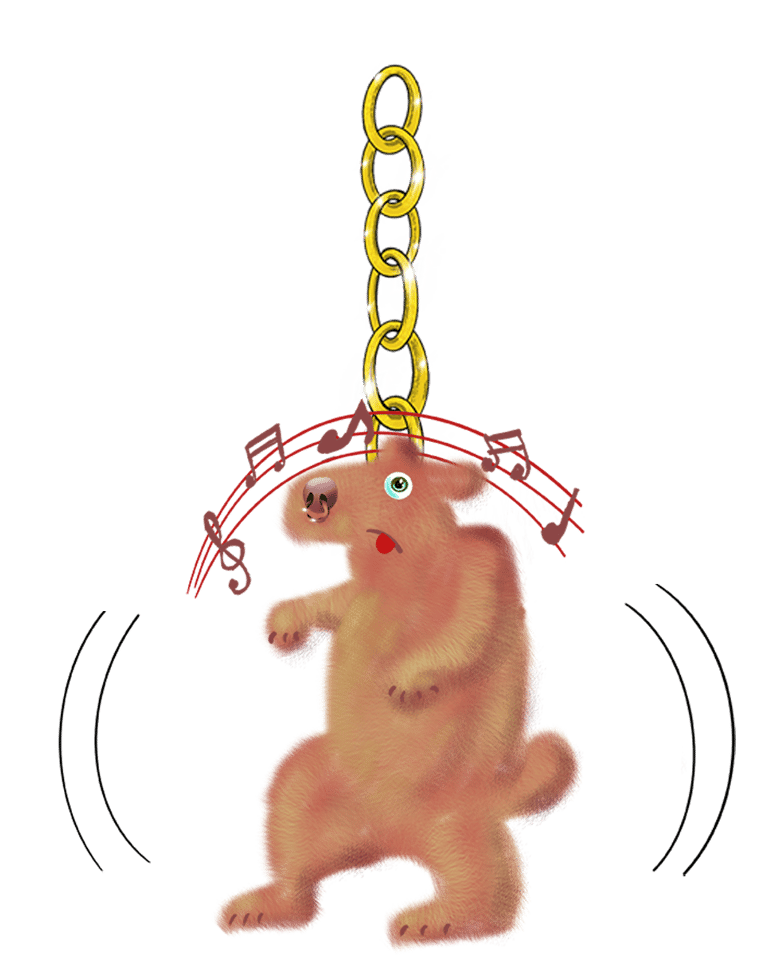 Dancing bear spy earring