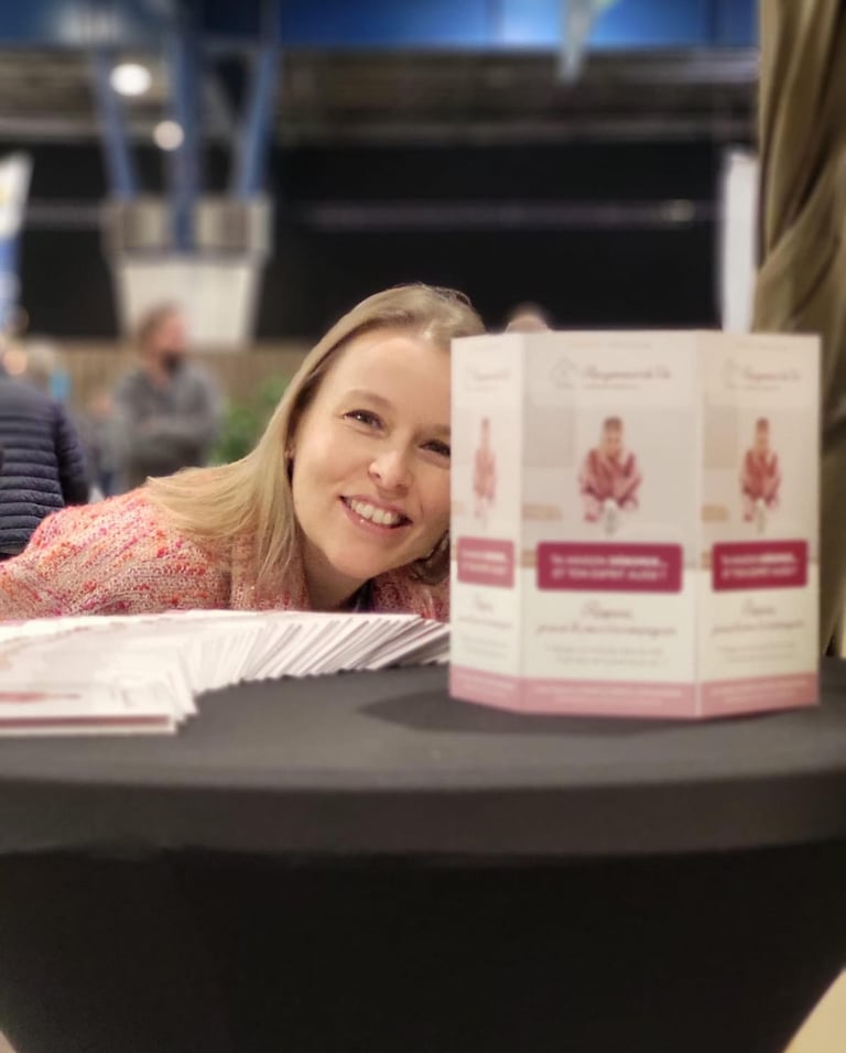 Julie Robert au salon Naturissima à Grenoble, Home Organiser présentant son activité et ses supports