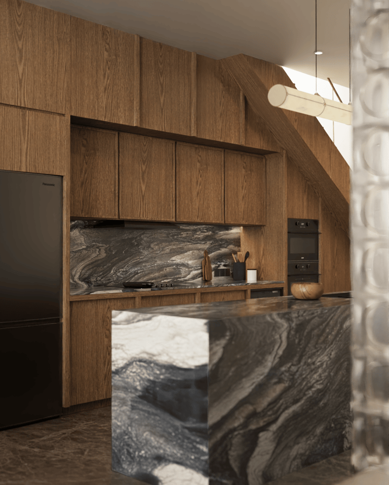 Luxury penthouse kitchen design Dubai Marina