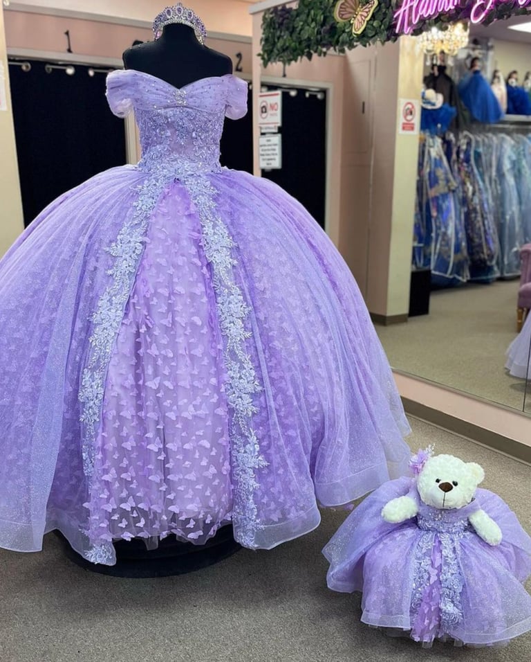 Purple Quinceanera Dress from Alamo Bridal with Bear
