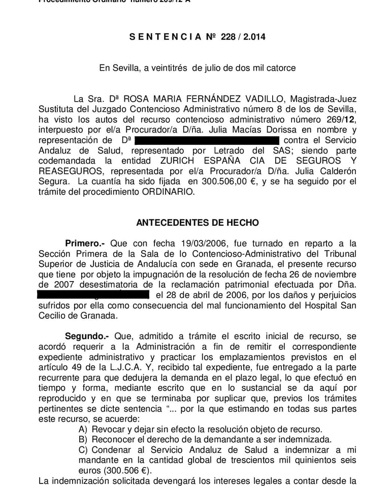 falta de consentimiento informado en cirugía