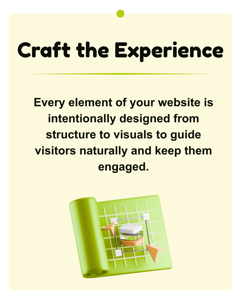 Card showing execution of SEO and web design tasks