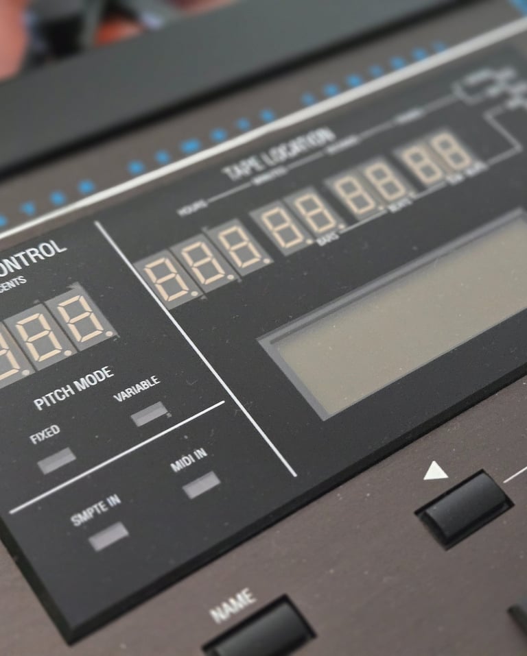 The time panel of an Alesis BRC.