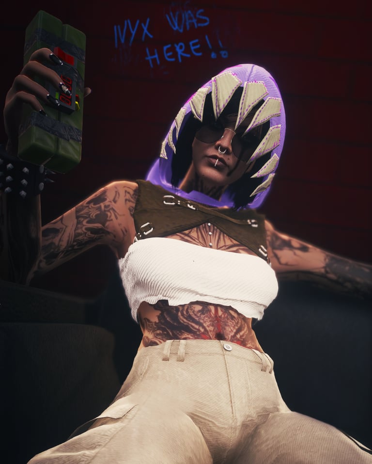 a man with tattoos on his chest and arms