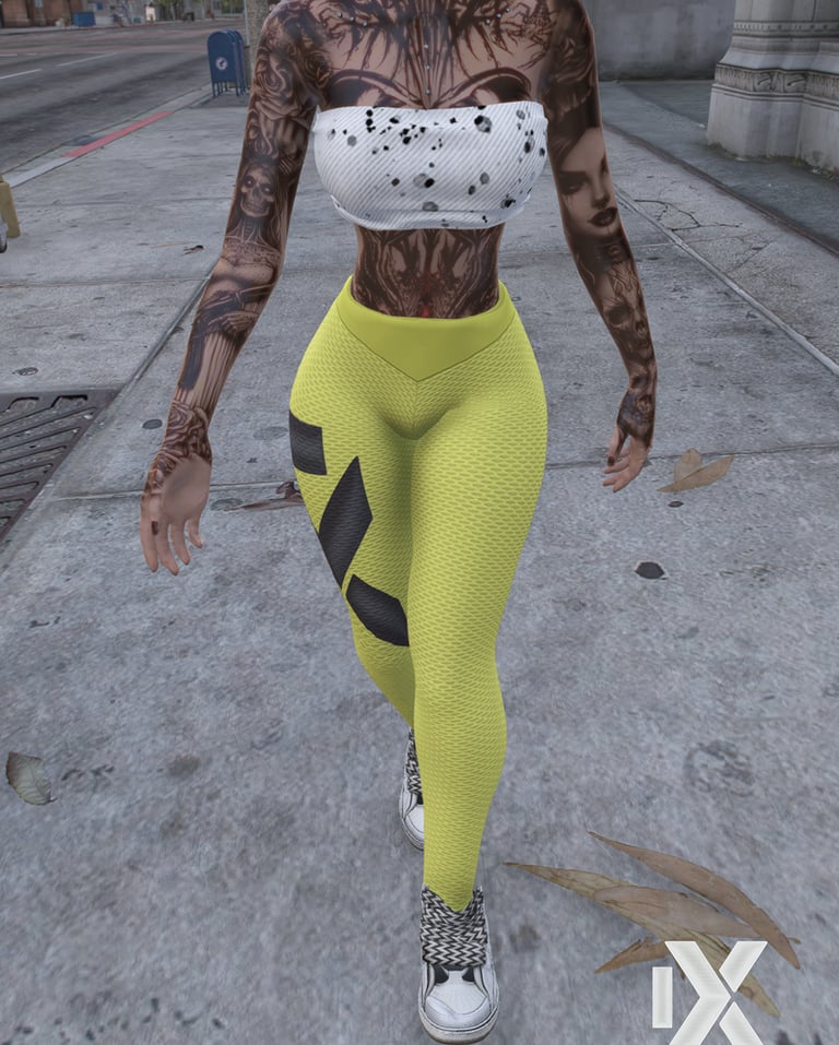 Creativyx yellow leggings, Shein-style aesthetic