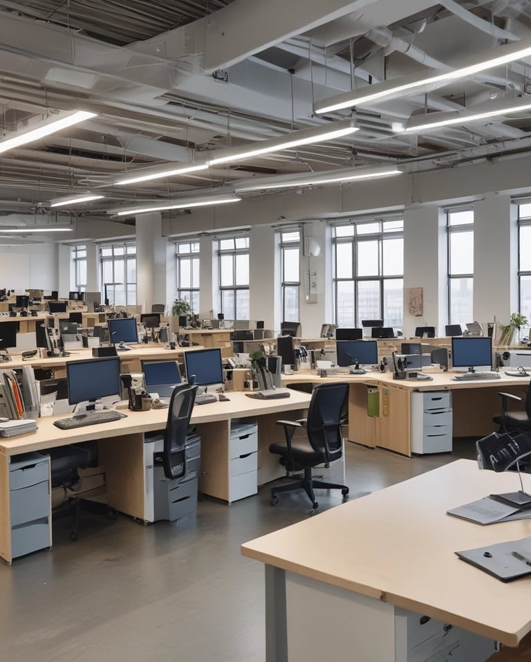 A professional office setting with a welcoming atmosphere.