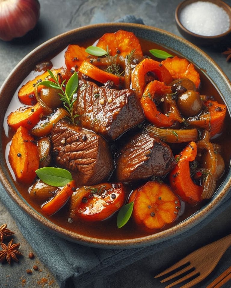 Carne ao Molho Madeira com Mandioca ou Batata Doce da VidaFit&Receitas  Deleite-se com uma explosão 