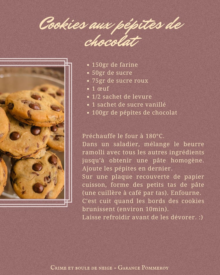 Crime et boule de neige - recette de cookies d'Anita