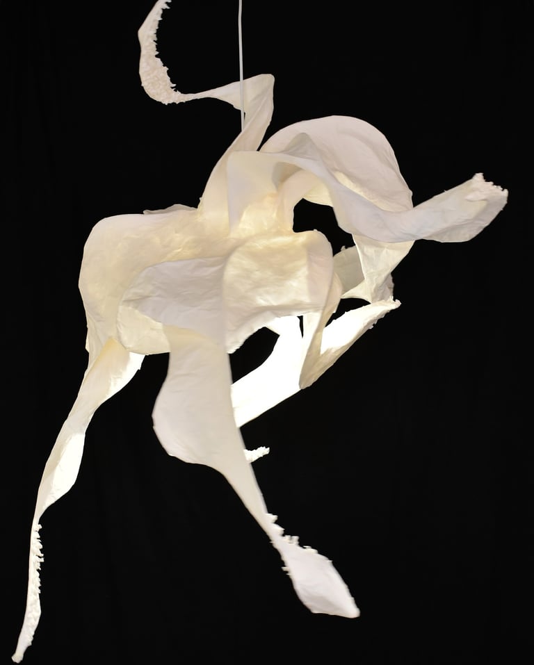 luminaire papier poulpe sculpture suspension sète