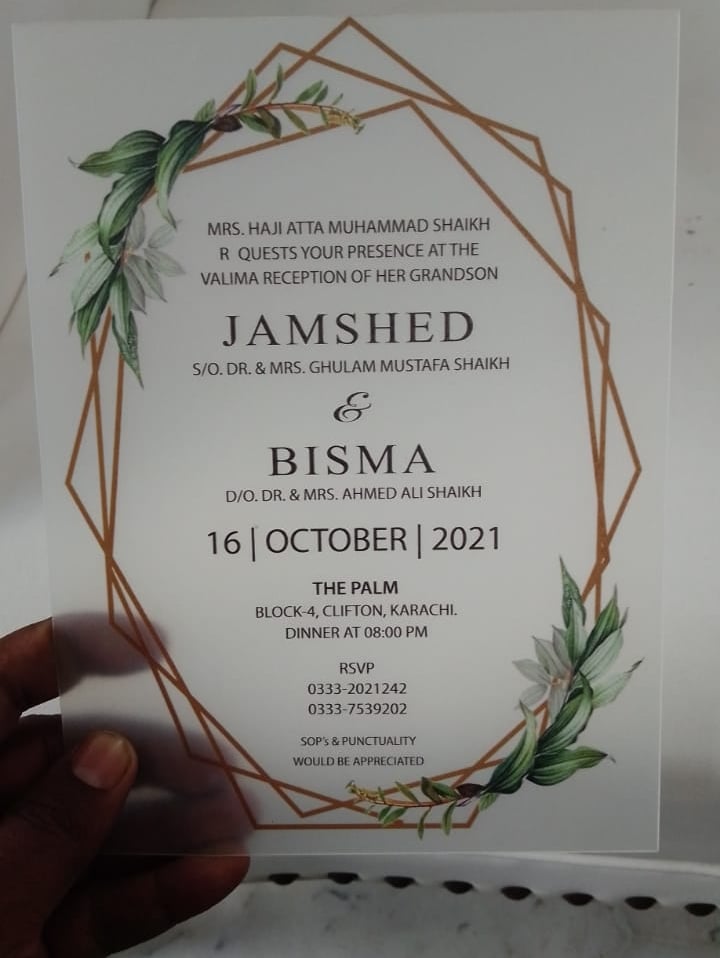UV printing on wedding invitation