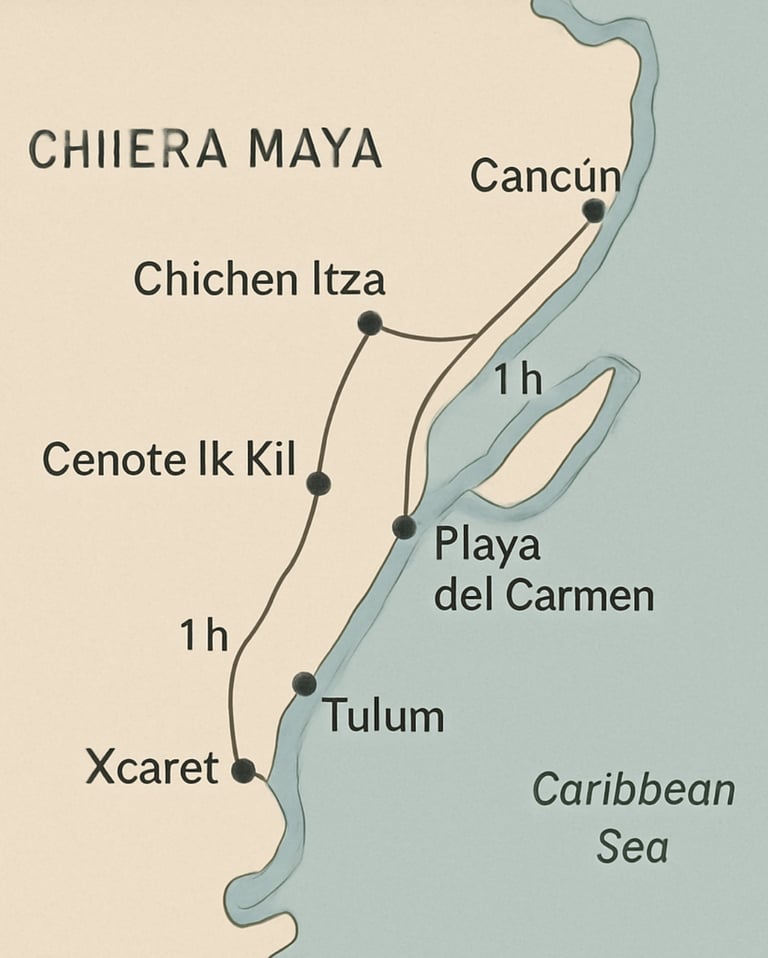 subestimar distancias en la Riviera maya